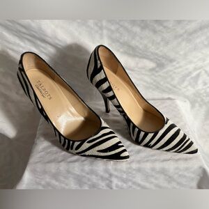 Talbots Women Calf Hair Zebra Pumps Genuine Leather Hill 4.25 Shoes Sz  US 9.5